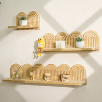 Rak Pot Bunga Dinding Kayu Solid 5 Lapis Desain Minimalis Modern Terbaru