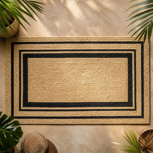 Modern Natural Jute Rectangle <b>Doormat</b> Washable Non Slip Woven Floor Rug Entryway Mat For Home Apartment Office Hallway Kitchen - Product Image 6