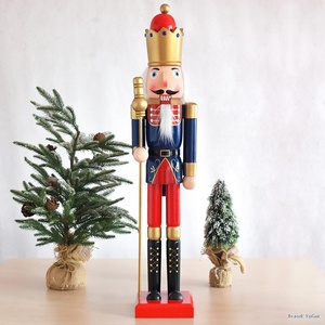 Statuetta Natalizia Artigianale per Centri Commerciali, Sale Espositive, Decorazione per Inaugurazioni, Nuovo Stile Schiaccianoci in Legno 90CM - Product Image 3