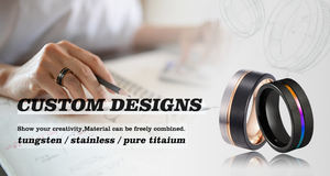 中国工場<span class=keywords><strong>koa</strong></span>ウッドブルーファイヤーオパールメンズタングステンリング女性用wedタングステンブランドリングブラックコンフォートフィット - Product Image 5