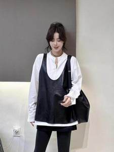 Gilet <span class=keywords><strong>en</strong></span> <span class=keywords><strong>cuir</strong></span> de mouton pour femme, <span class=keywords><strong>veste</strong></span> <span class=keywords><strong>sans</strong></span> manches surdimensionnée, <span class=keywords><strong>veste</strong></span> décontractée à superposer, nouvelle arrivée printemps automne - Product Image 2