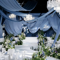 Rideau de fond de scène semi-circulaire en tissu de luxe à prix de gros, rideau drapé ondulé pour salles de mariage