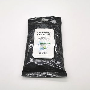 Lingettes nettoyantes pour le visage, personnalisées, noires, 25/20 pièces - Product Image 4