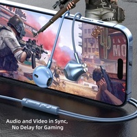 Casque de jeu numérique semi intra-auriculaire avec microphone, prise Type C, écouteurs filaires, adaptés pour iPhone Samsung, sport et musique