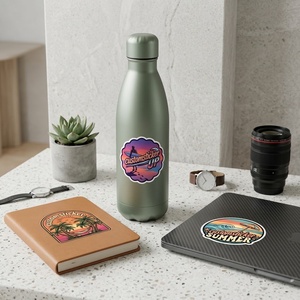 Pegatinas de Vinilo Personalizadas, Recortadas a Troquel, Estilo Retro Vintage, Estética de Surf de Verano, Pegatinas Impermeables para Botellas de Agua y Patinetas - Product Image 6