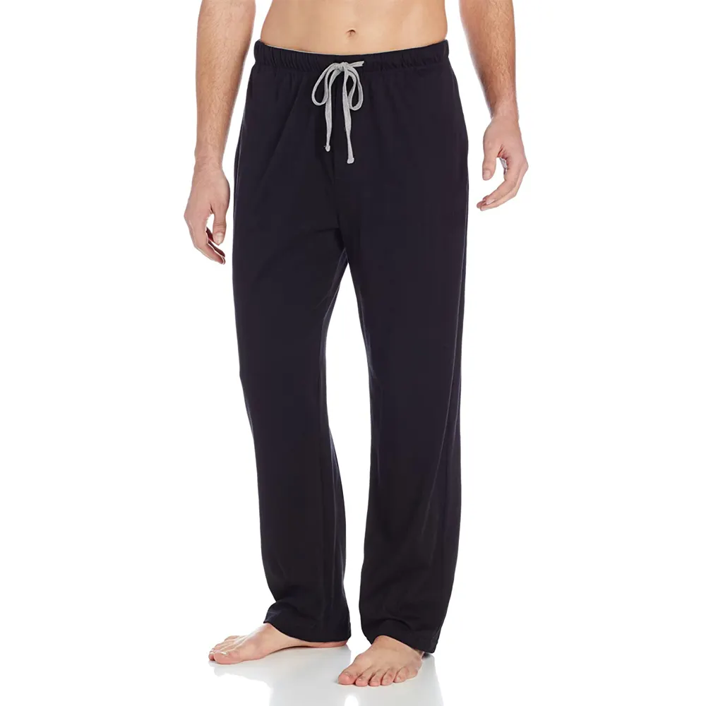 Pajama Pant Men Mens Solid Knit Sleep Pant Elastic Waist Pajama Pants Ultra Soft Workout Longe Pants