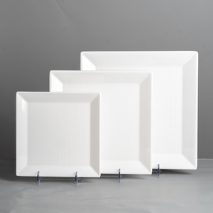 <span class=keywords><strong>Assiette</strong></span> <span class=keywords><strong>carrée</strong></span> en mélamine blanche, vente en gros d'usine, pas cher - Product Image 4