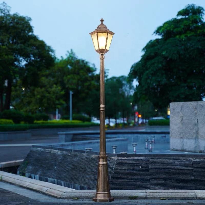 Factory AC85-265V Street Black Pole Courtyard Lamp Street Post Outdoor Garden Solar Lamp Post Light Lawn Garden Lamp · image 3