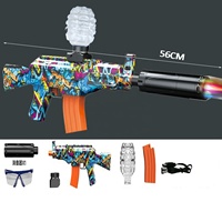 KK AK47 56CM Blaster à billes de gel électrique automatique avec lampe torche, blaster automatique pour garçons, jeu de tir en plein air