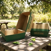 Emballage alimentaire jetable personnalisé avec logo, papier kraft de qualité alimentaire, boîte à hamburger en forme de coquille, vente en gros