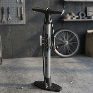 Pompe à pied en acier BOMB OEM 80-130 PSI avec valve Schrader et manomètre, actionnée manuellement pour le gonflage des pneus de vélo et des ballons de basketball - Product Image 2