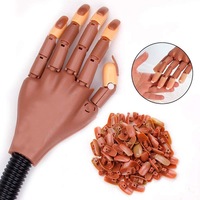Modèle d'entraînement professionnel réglable en plastique pour la pratique du nail art, main solide avec faux ongles pour la formation en manucure, fournitures pour ongles