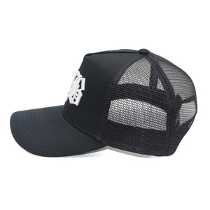 Casquette de baseball brodée de logo personnalisé en coton noir à 5 panneaux - Product Image 4