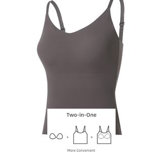 مرونة عالية سلس للنساء مقاس كبير XL أعلى صدرية اثنين في واحد حمالة صدر وكأس ثابت حمالة صدر قمصان مريحة - Product Image 4