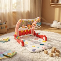 Tapis d'éveil musical 2-en-1 avec piano et éclairage, clavier musical multifonctionnel pour bébé, jouet de poussette, arche d'activités pour nourrisson, jouets pour bébé OEM