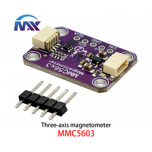 Isolateur bidirectionnel I2C compatible avec STEMMA <span class=keywords><strong>QT</strong></span>/Qwiic avec plaque de base violette - Magnétomètre à trois axes - MMC5603 - Product Image 6