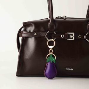 Llavero de Cuero Genuino de Lujo Goreal con Frutas y Plantas, Adorno Vintage con Berenjena, Sandía, Chile y <span class=keywords><strong>Palmera</strong></span> para Bolsos - Product Image 2