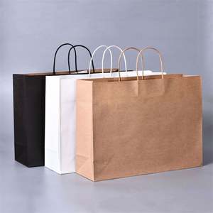 Sacs en papier kraft personnalisés avec logo imprimé, sacs de luxe en gros pour les achats, les cadeaux, les aliments, la vente au détail, KM Oem - Product Image 1