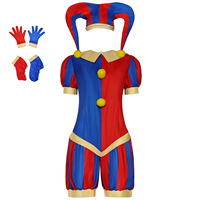 Combinaison pour filles Hippo Kids, costume de clown de cirque magique, costume de performance de dessin animé Pomni pour les fêtes costumées et Halloween