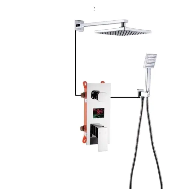 Beelee Douche Systeem Verborgen Bad Douche Set In-Wall 2 Way Digital Display Douche Kit