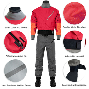 LKVER Kayak Drysuit Surfing Stand up Padding Kayaking 3-Layer Waterproof Fabric <strong>Latex</strong> Neck and Sleeves Dry <strong>Suit</strong> - Product Image 2