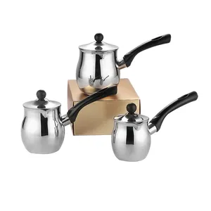 Customized Stainless Steel Coffee Pot Supplier 350ml 550ml 720ml Stainless Steel Milk Boiling Pot Coffee Milk Pot