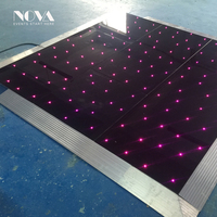Matériel de fête NOVA 2019, panneaux de sol noirs brillants, sol scintillant.