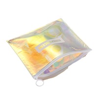 Pochette cosmétique étanche transparente en PVC TPU sérigraphiée et gravée au laser avec fermeture éclair, sac de rangement de voyage pour mascara, shampoing, perruques