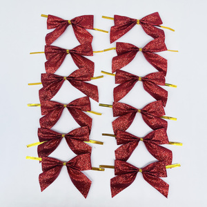 Ruban à paillettes personnalisé en gros avec nœud préformé et attache torsadée pour décorations de Noël, vaisselle, emballages et décoration intérieure - Product Image 5