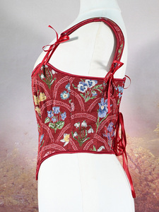 Corsé Bordado con Pintura al Óleo de Monet, Estilo Retro, con Varillas, Cintura Fruncida, Efecto Reductor de Abdomen, de Courody, Prenda Moldeadora - Product Image 2