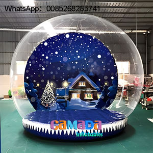 Decoración Navideña, Globo de Nieve Inflable, Carpa Burbuja Transparente con Fondo Impreso, Soplador y Bomba - Product Image 5