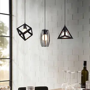 3 Koppen Industriële Ijzeren Decoratieve E27 Hanglamp Kit Voor Keuken Woonkamer Hotel Restaurant Hangende Ijzeren Lamp
