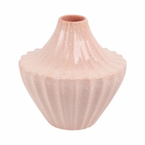 Vaso in ceramica scanalato e arrotondato per soggiorno, decorazione per la casa, centrotavola, decorazione per camera da letto. - Product Image 3
