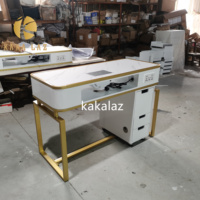 Meubles de salon de manucure Table de manucure en or blanc Table de manucure de luxe