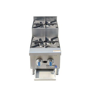 Estufa de Gas de 2 Quemadores de 12 Pulgadas, Placa Calefactora de Acero Inoxidable, Suministros para Restaurantes y Hoteles - Product Image 1