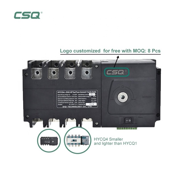 PC Class 200A Generator 4p Dual Power Automatic Transfer Switch ATS 100A 160A ATSE AC 220V 380V 250A Automatic Changeover Switch