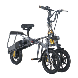 Vélo électrique pliable Afreda à 3 roues, double roue avant, tricycle cargo pour adultes, siège passager, longue autonomie, scooter de mobilité stable - Product Image 4