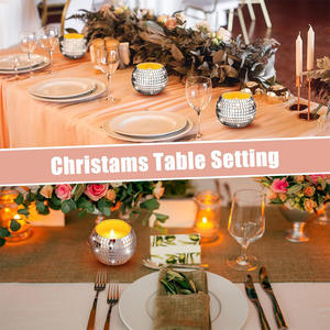 حامل شموع على شكل كرة ديسكو، حامل شموع زجاجي عاكس، زينة مركزية على شكل كرة ديسكو، مقابض لشموع الشاي لتزيين حفلات الزفاف وأعياد الميلاد - Product Image 4