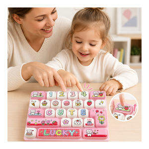 Mini 26 <b>Key</b> Keyboard Fidget Toy Cartoon Clicker Button Stress Relief Pocket Sensory Bag Pendant For Students Kids - Product Image 6