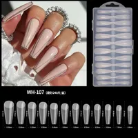 240 pièces/boîte, faux ongles en acrylique ultra fins, sans traces, luxueux, transparents, mats, complets/demi-ongles, extensions pour les doigts, bricolage des ongles
