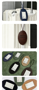 Wholesale Cheap Custom Logo PU Leather White Luggage Tags Travel <b>Accessories</b> <b>Suitcase</b> Tag - Product Image 3
