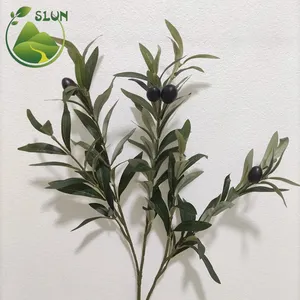 artificial green olive tree plants with detachable trunks and stems high simulation fruit