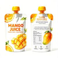Pochette souple personnalisée OEM YSH avec bec verseur et buse, film plastique brillant laminé pour emballage de jus en supermarché