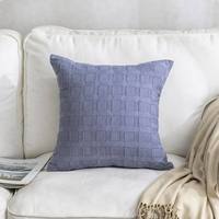 Housse de coussin carrée à carreaux tridimensionnels en fibre de polyester de couleur unie ; Coussin de canapé ; Coussin de fenêtre moderne et simple