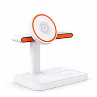 Station de charge sans fil pliable 3-en-1 15W avec chargeur magnétique pour montre et écouteurs, entrée Type-C, protection de sécurité