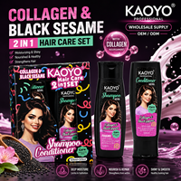 Shampoo au collagène de sésame noir, ensemble de soins capillaires, toucher doux et lisse, salon de beauté pour la vente en gros et l'exportation