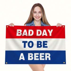 Banderas de Cerveza de 90x150cm (3x5 pies) de Alta Calidad para Venta al por Mayor del Fabricante - Diseño Exquisito 'Un Mal Día para Ser Cerveza' - Product Image 6
