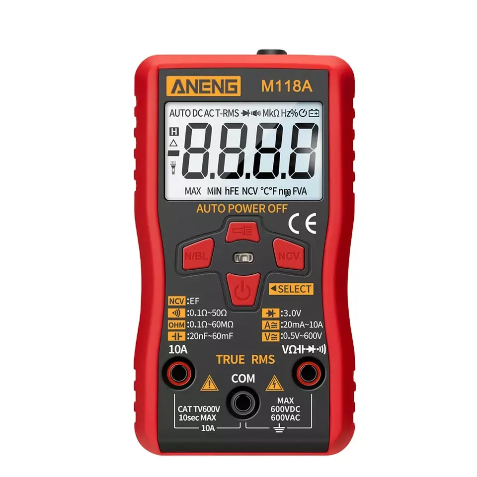 ANENG M118A high-precision Auto range multimeter Rms Tranistor test Meter multi-function instruments digital multimeter with NCV