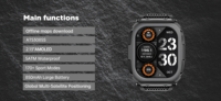 DM66 GPS 5ATM Wasserdichte Smartwatch für Herren mit Höhenmesser Luftdruck-Kompass 2,13-Zoll-AMOLED-Bildschirm Sport-Smartwatch