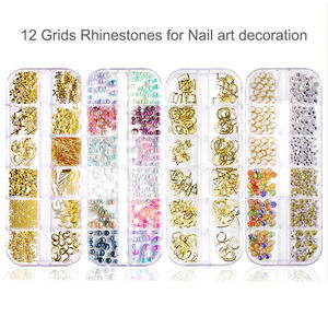 จี้คริสตัลพลอยเทียมติดเล็บรูปหมีอะคริลิก12ช่อง,สำหรับเล็บ - Product Image 2